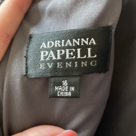 NWT Silver Adrianna Papell Evening Gown - Picture 6 of 6